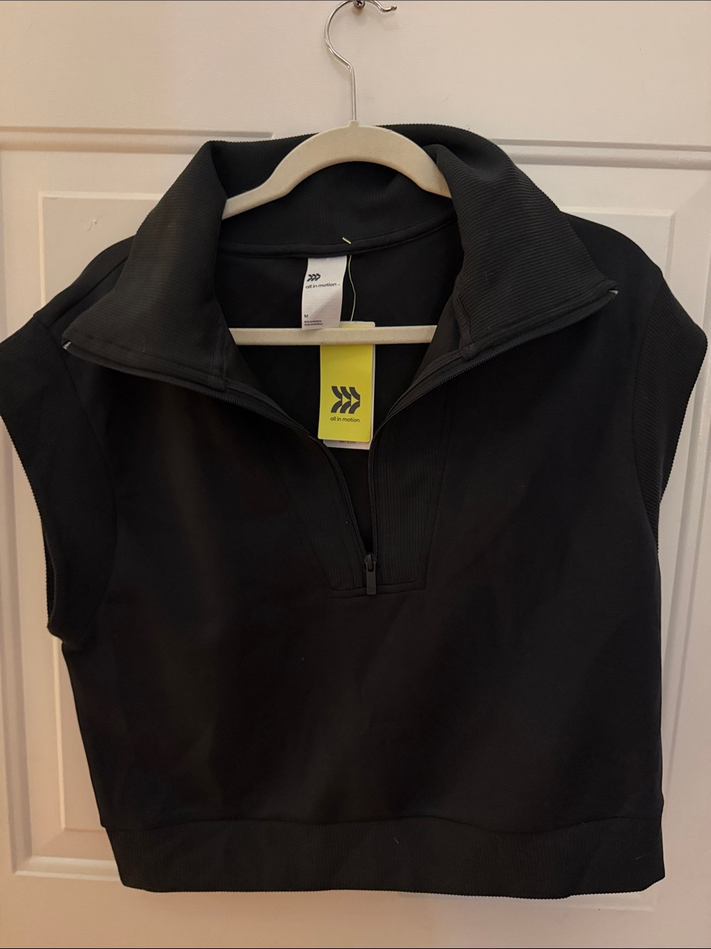 all in motion Black Sleeveless Half-Zip Pullover